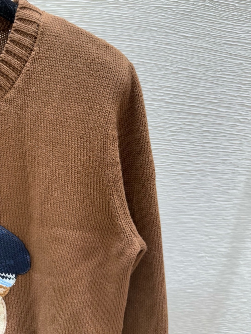 Polo by Ralph Lauren Brown Crewneck Sweater with Varsity Bear - Picture 4 of 6